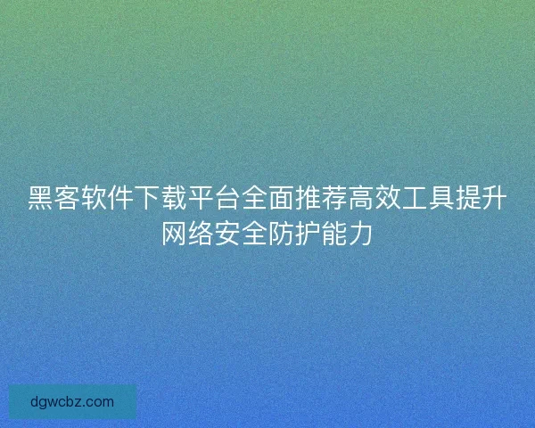 黑客软件下载平台全面推荐高效工具提升网络安全防护能力