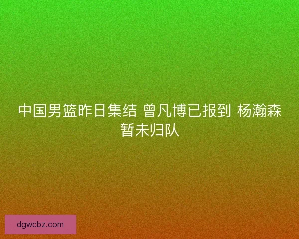 中国男篮昨日集结 曾凡博已报到 杨瀚森暂未归队